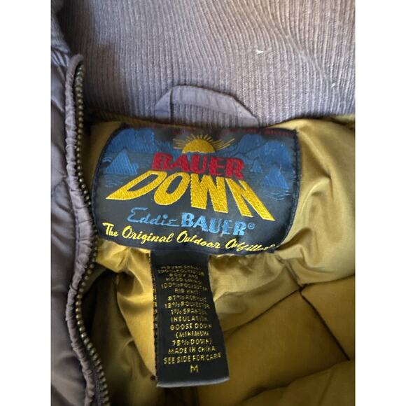 Eddie Bauer Skyliner Down Jacket Purple Gold Hooded Vintage M Small - Picture 2 of 5